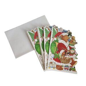 SET OF 11 Vintage Renaissance Peggy Jo Ackley 1987 Teddy Bear Santa Claus Cards